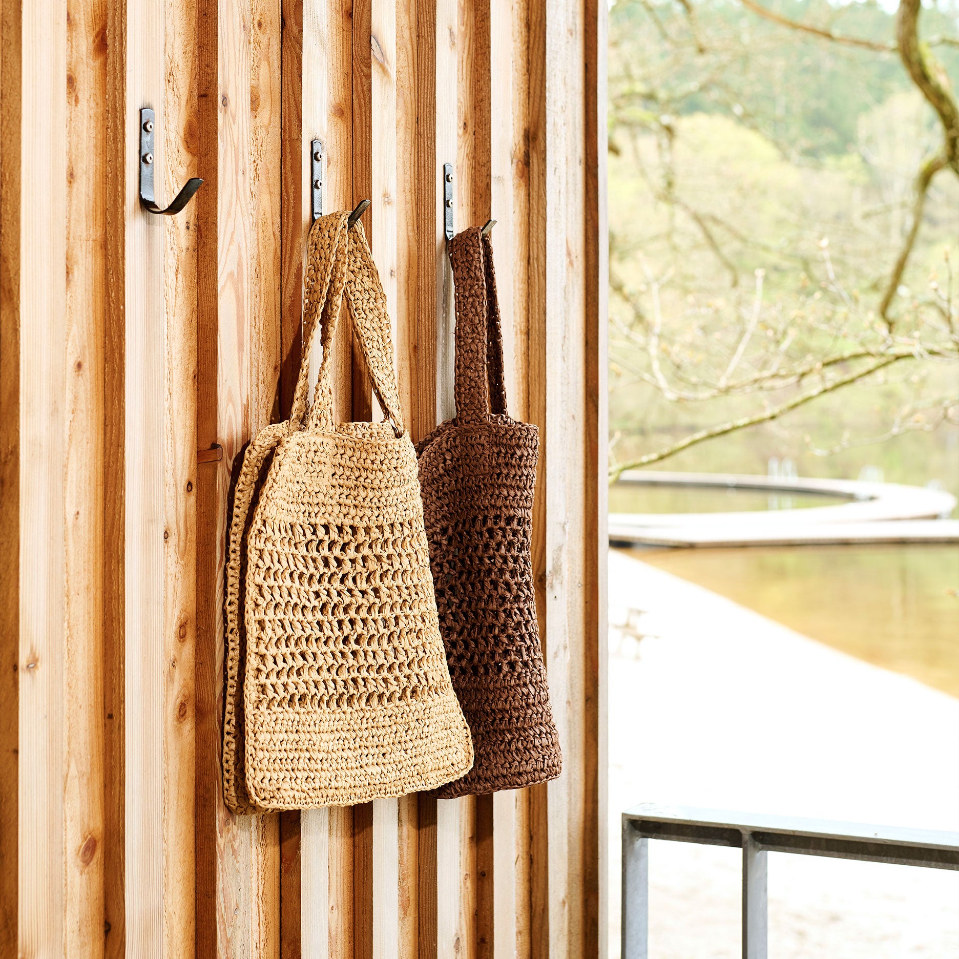 Raffia hæklet net